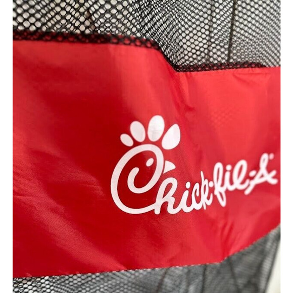 Chick-Fil-A Drawstring Mesh Bag Black Red Laundry Sports Storage Travel 33x22.5 - Picture 5 of 5